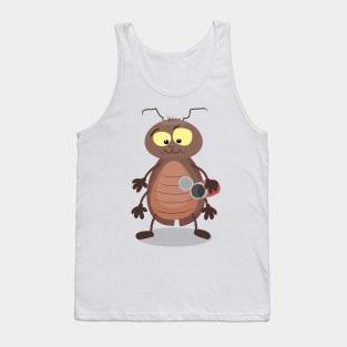 Funny cute cockroach cartoon characte Tank Top